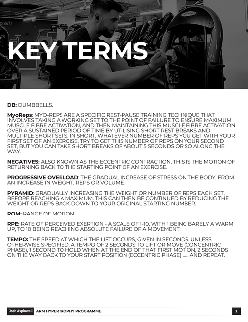 Arm Hyperthrophy Programme