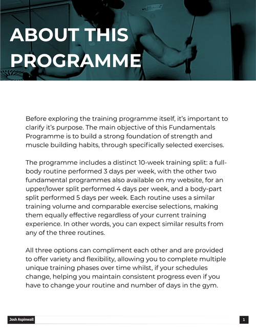 FUNDAMENTALS - Full body 3 day / week