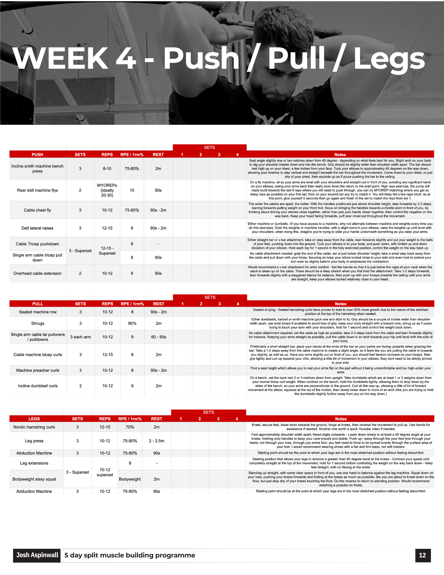5 Day Split - Muscle Building Programme